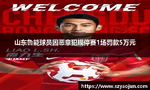 山东鲁能球员因恶意犯规停赛1场罚款5万元